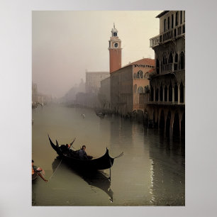 Poster Venise Italie Canal et la peinture Gondola