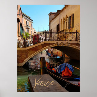 Poster Venise Italie Pont Canal Voyage en bateau