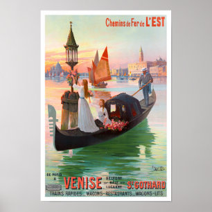 Poster Venise Italie voyage vintage
