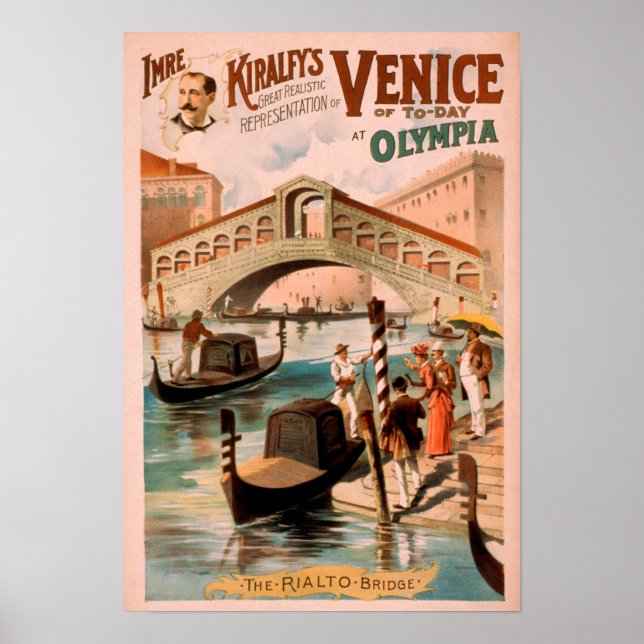 Poster Venise, Mariée de la Mer à Olympia Gondolas 3 (Devant)