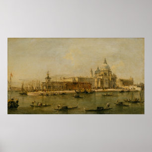 Poster Venise salut du della de Dogana et Santa Maria