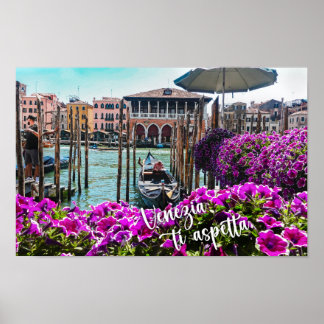Poster Venise vous attend ! Gondola, Venezia. Italie, Mer