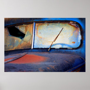 Poster Vent d'un vieux camion rouillé