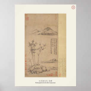 Poster Vent parmi les arbres sur la rive du fleuve