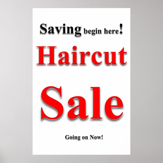 Poster Vente de cheveux Salon de beauté Barbershop Affich (Devant)