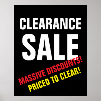 Poster Vente de compensation Signal, Vente de boutique no