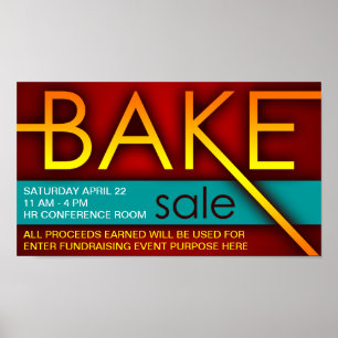Poster vente de gâteaux (typographique)