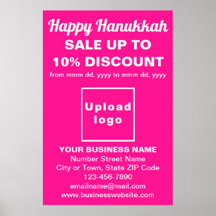 Poster Vente de Hanukkah pour les entreprises sur une aff