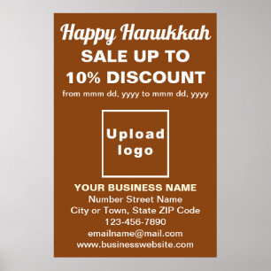 Poster Vente de Hanukkah pour les entreprises sur une aff