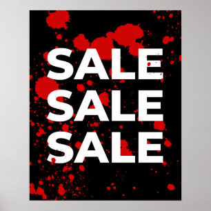 Poster Vente moderne Signe, Boutique noire et rouge Vente