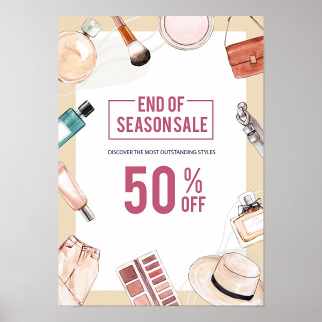 Poster Ventes de mode Watercolor (Devant)