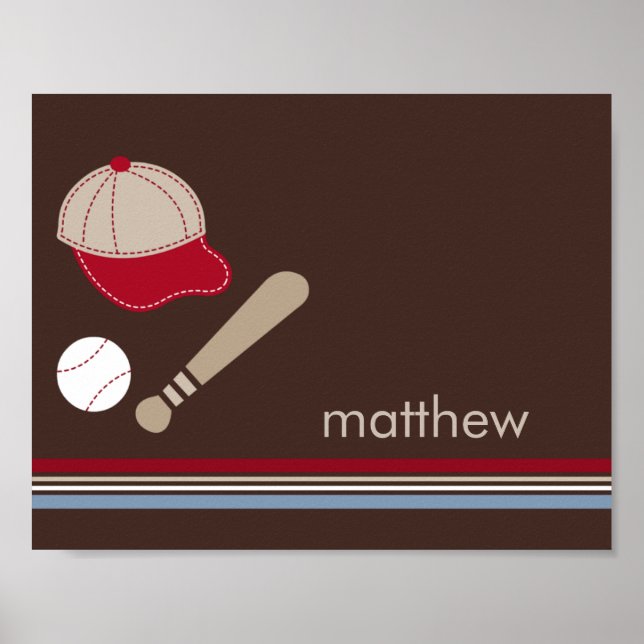 Poster Ventilateur de baseball Personnalisé Kid Wall Art (Devant)