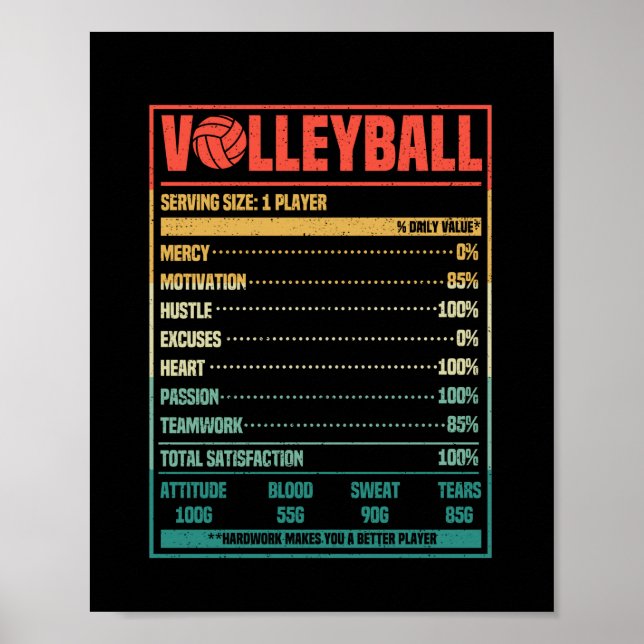 Poster Ventilateur de l'équipe de volley-ball Funky Nutri (Devant)