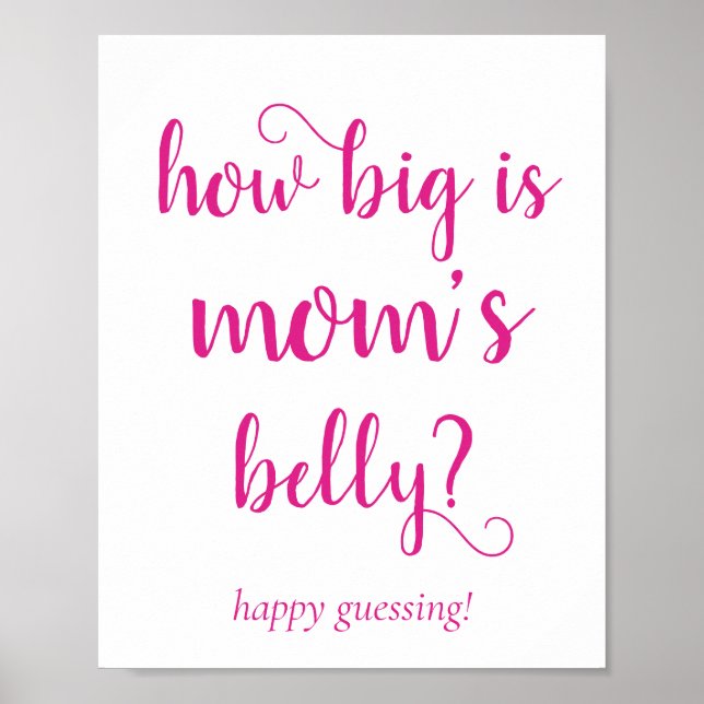 Poster Ventre simple Mommys | Jeu de devinette rose chaud (Devant)
