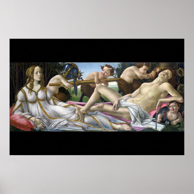 Poster Vénus et Mars, Sandro Botticelli (Devant)