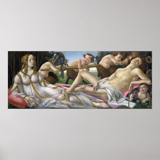 Poster Vénus et Mars, Sandro Botticelli (Devant)