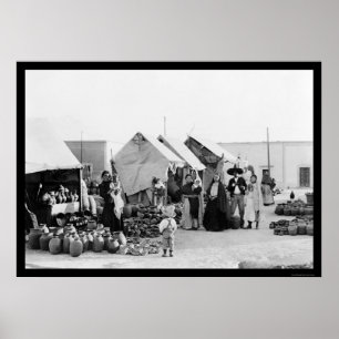 Poster Veracruz, Mexico Pottery Market 1903
