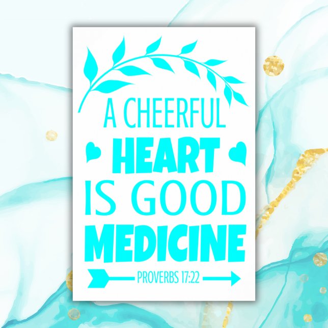 Poster Verbe biblique turquoise | Papier lourd d'archivag (Créateur téléchargé)