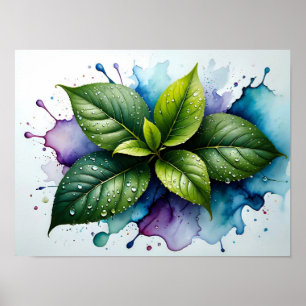 Poster Verdure baignée de rosée