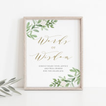 Verdure Blanc Floral Graduation Mots de sagesse
