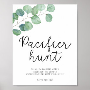 Poster Verdure - chasse à la tétine jeu de baby shower