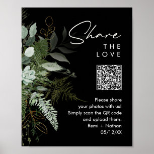 Poster Verdure et or   Partagez vos photos Code QR Signer