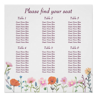 Poster Verdure fleurie colorée classique