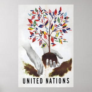 Poster Vereinte Nationen 1947 Gemeinsam erfolgreic