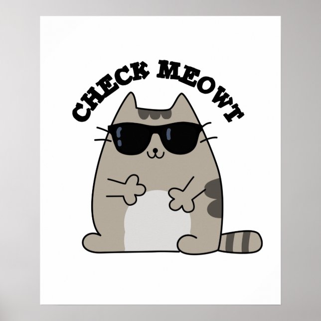 Poster Vérifier Meowt Funny Cool chat Pun (Devant)