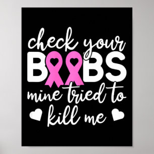 Poster Vérifiez votre Boo Bees Breast Cancer Awareness Co