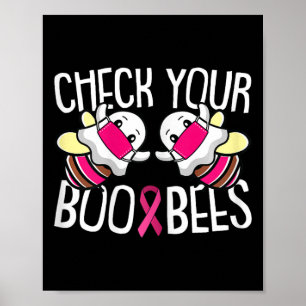 Poster Vérifiez votre Boo Bees Breast Cancer Awareness Wa