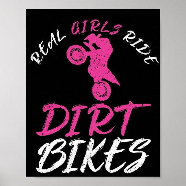 Poster Véritable Filles Ride Dirt Vélos Moto Motocross (Devant)