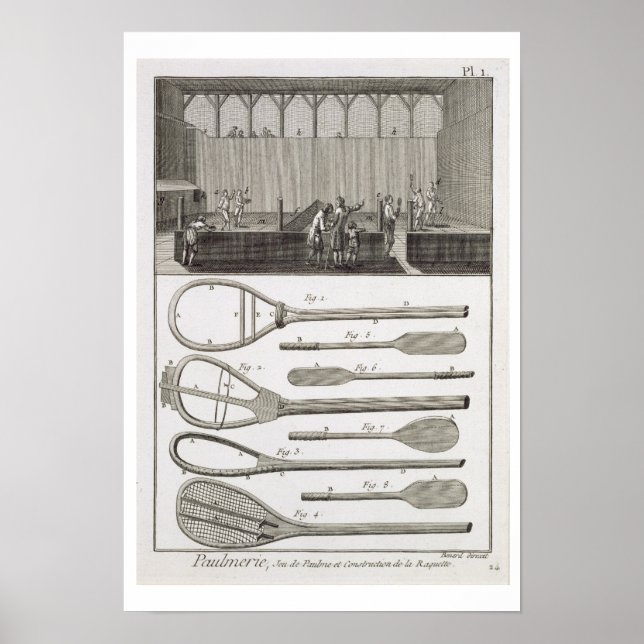 Poster Véritable tennis et la construction de raquettes,  (Devant)