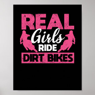 Poster Véritables filles à vélo de terre motocross