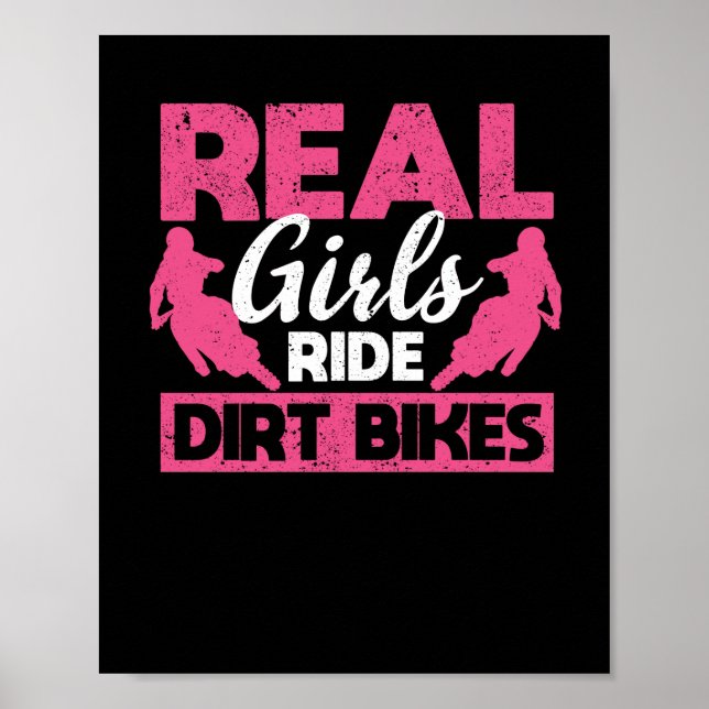 Poster Véritables filles à vélo de terre motocross (Devant)