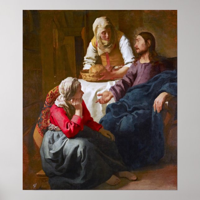 Poster Vermeer - Christ dans la Maison de Martha et Marie (Devant)