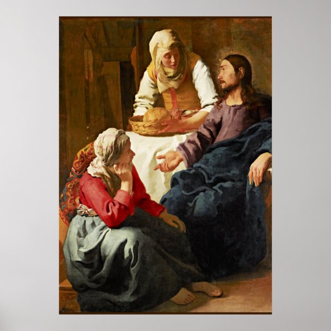 Poster Vermeer - Christ dans la Maison de Martha et Marie (Devant)