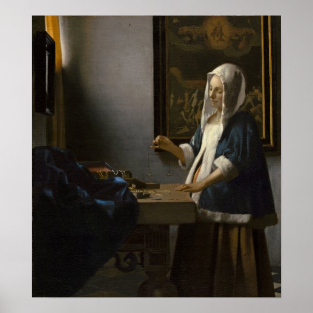 Poster Vermeer - Femme Détenant Un Solde 1665 (Devant)