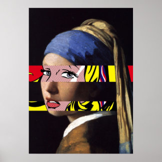Poster Vermeer Girl avec une oreille perle rencontre Roy