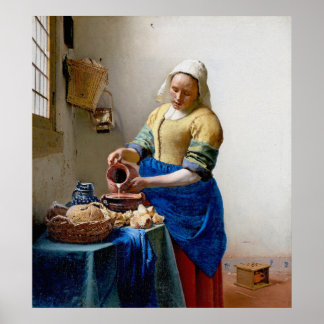 Poster Vermeer - La Milkmaid - Art Vintage