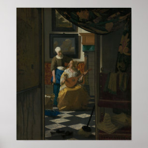 Poster Vermeer - Lettre d'amour 1670