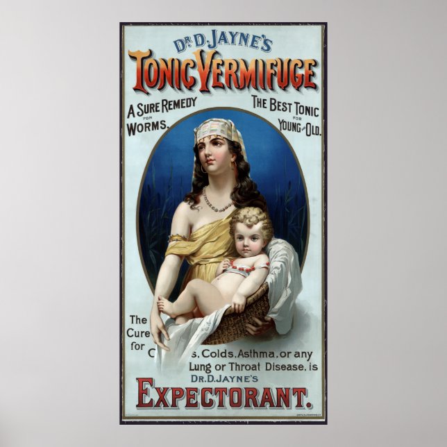 Poster VERMIFUGE WORM and LUNG MEDICINE 1889 (Devant)