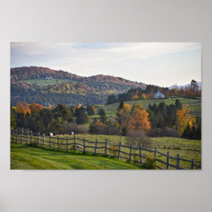 Poster Vermont pastoral d'automne