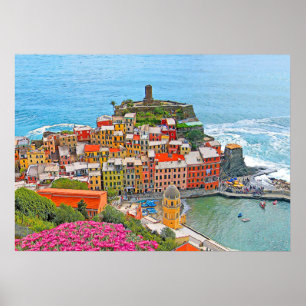 Poster VERNAZZA - Cinque Terre - panorama - Liguria -