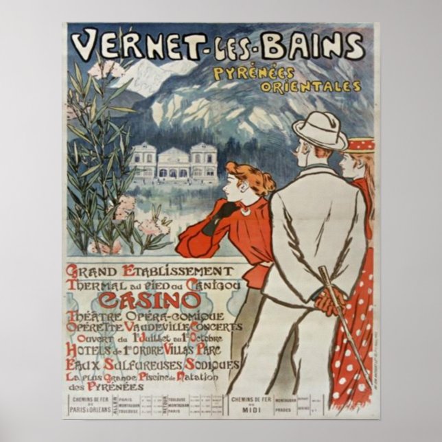 Poster Vernet Les Bains Absolument Belle (Devant)