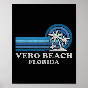 Poster Vero Beach Floride Famille Vacances d'été Vintage