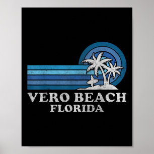 Poster Vero Beach Floride Famille Vacances été Vintage