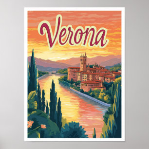 Poster Vérone Italie Vintage voyage d'art