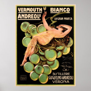 Poster Vérone VERMOUTH BIANCO ANDREOLI Liqueur Ad