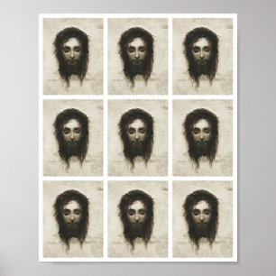 Poster Veronica Veil Shroud Jesus Face Crown Thorns Multi